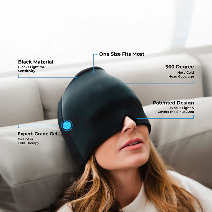 Migraine Relief Gel Cap – Hot & Cold Therapy for Headaches, Stress & Sinus Pain